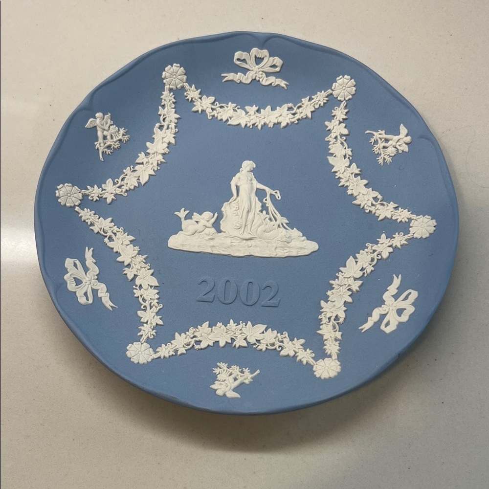 Wedgwood Blue and White Decorative Plate
With Box